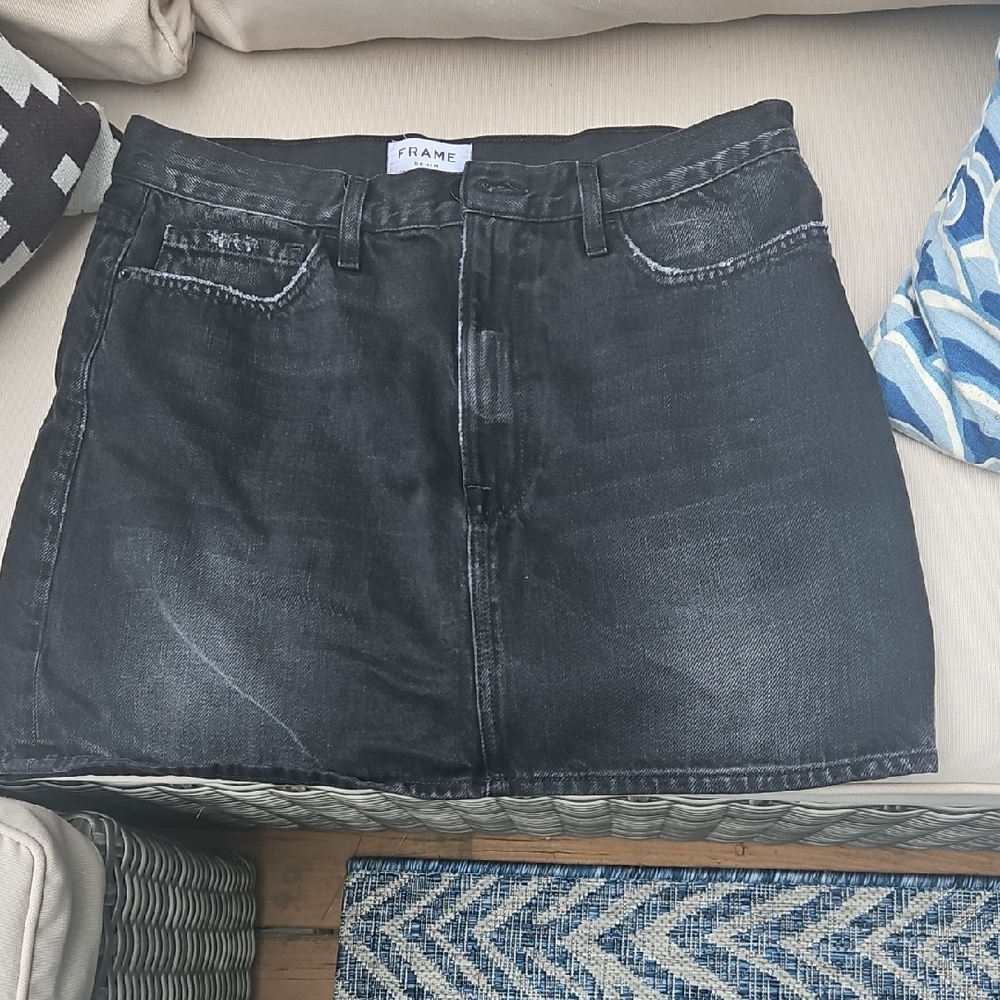 Frame Denim Black Mini Skirt